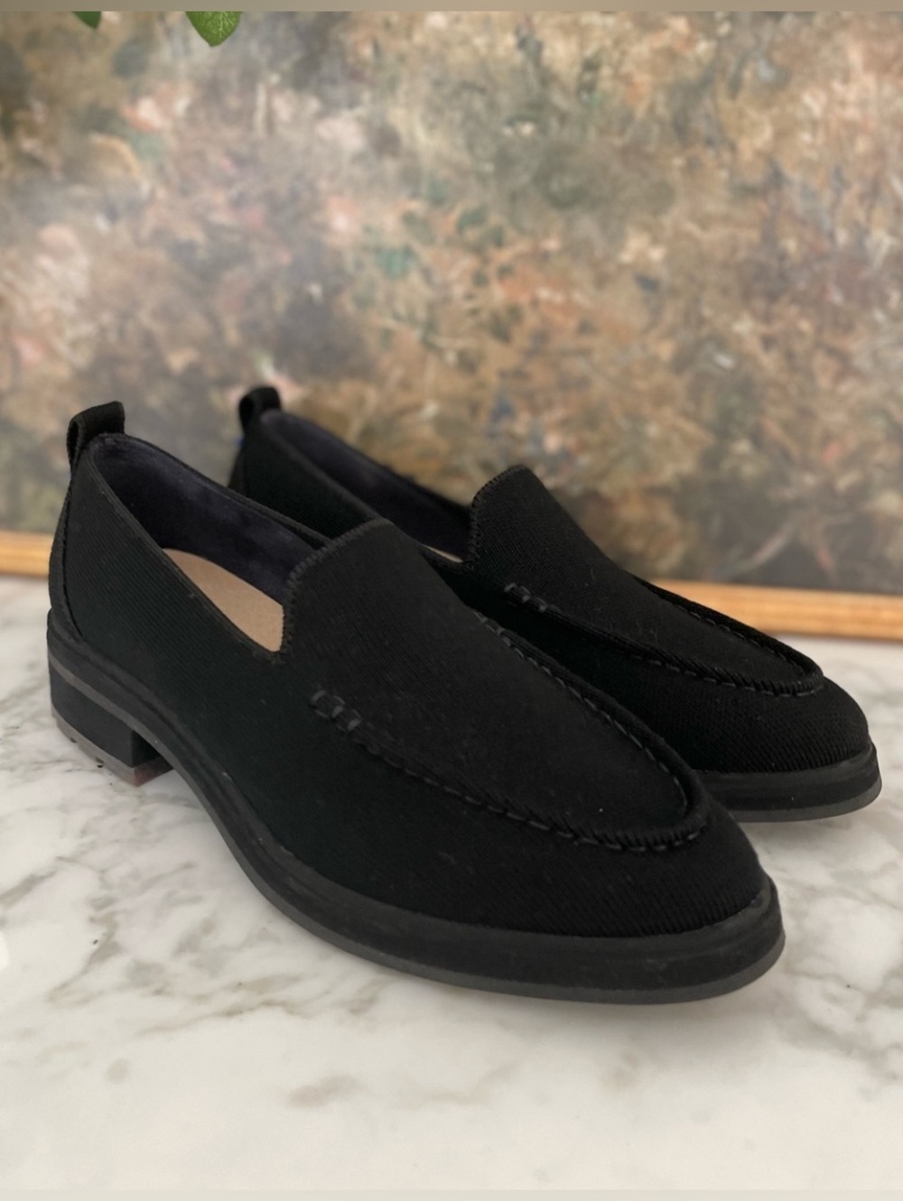 ROTHY’S The Lug Loafer Black Merino Wool Size 8 Chunky Penny Y2K - Picture 3 of 10